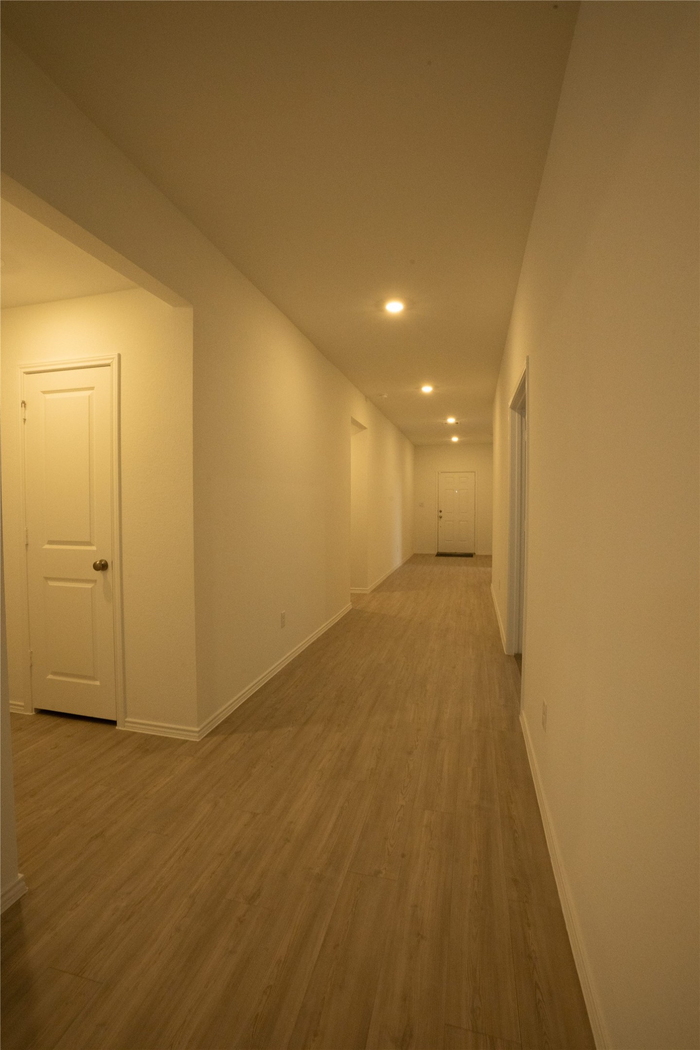 105 Carmello Kyle, TX 78640 - Photo 3 of 30 Hall with light wood-style floors and recessed lighting