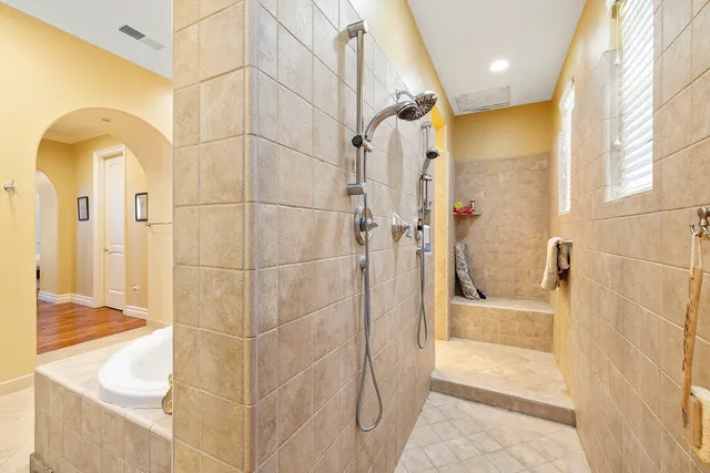 a bathroom with a shower