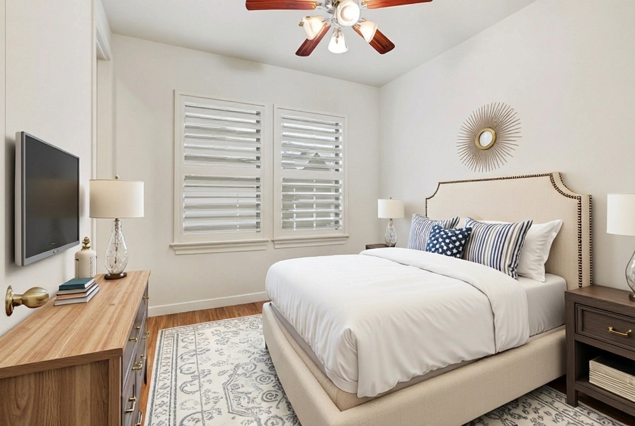 3225 Maxroy Street Houston, TX 77008 - Photo 22 of 30 The second secondary bedroom can also serve as a guest room, complete with its own ensuite bathroom.