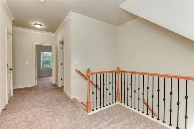 a view of a hallway with entryway