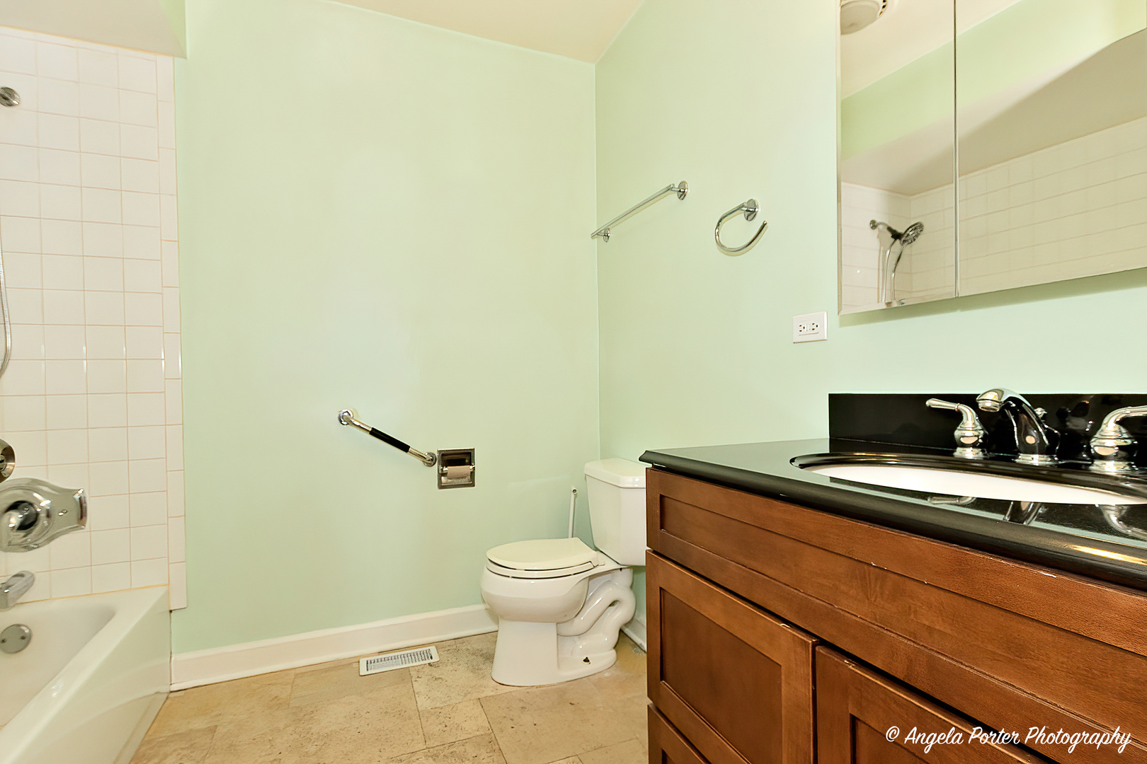 110 Bay Road McHenry, IL 60051 - Photo 18 of 28 a bathroom with a granite countertop sink toilet and shower