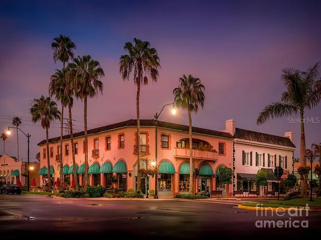 front view of a building with a street
