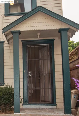 a view of wooden door