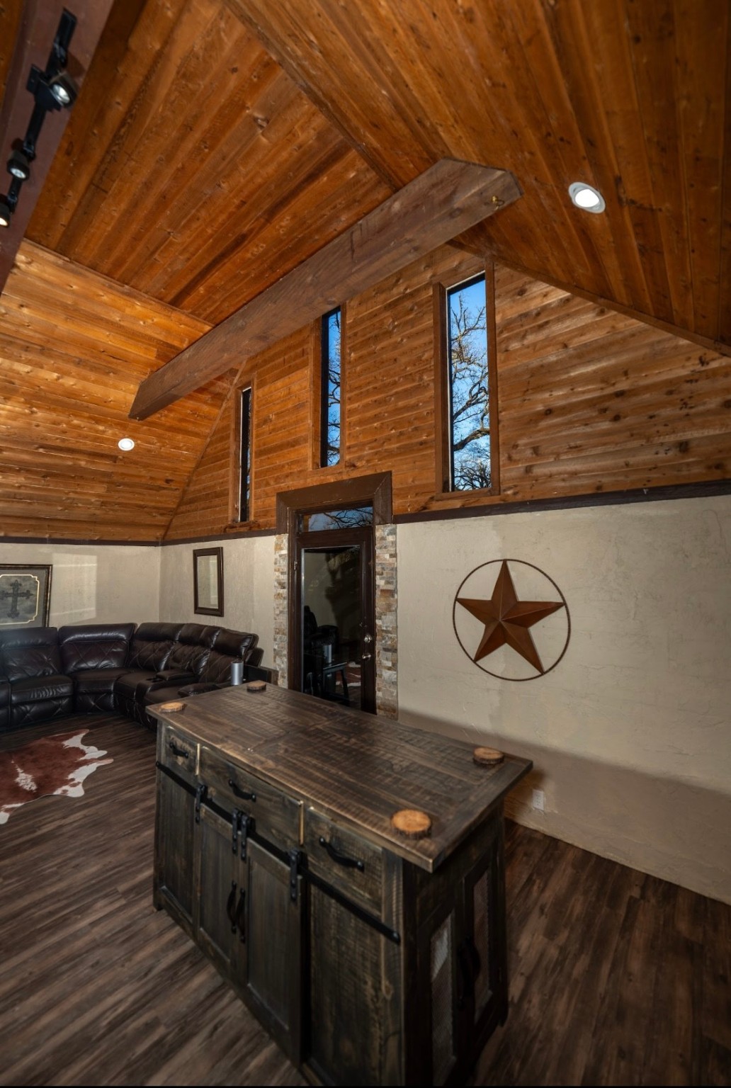 134 Briargrove Road Crockett, TX 75835 - Photo 6 of 24 a kitchen with stainless steel appliances granite countertop a stove a sink and a microwave