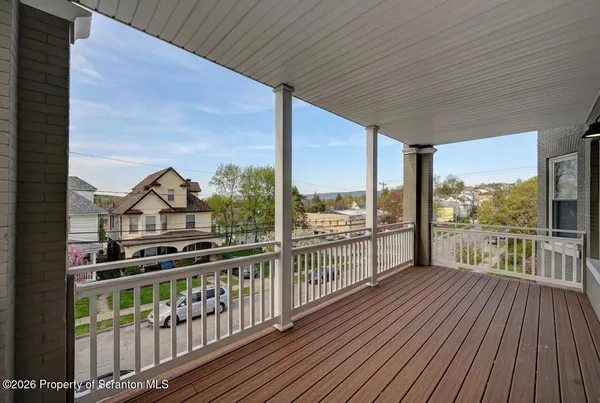 a view of a city from a balcony