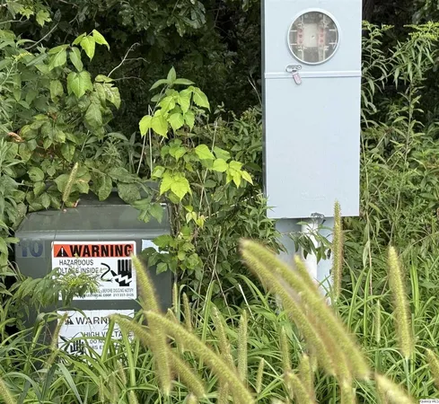 a view of a lake with a yard