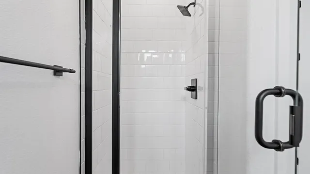 a bathroom with a shower