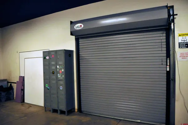 a view of a room with storage