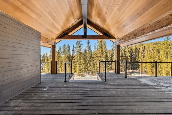 a view of lobby with wooden floor