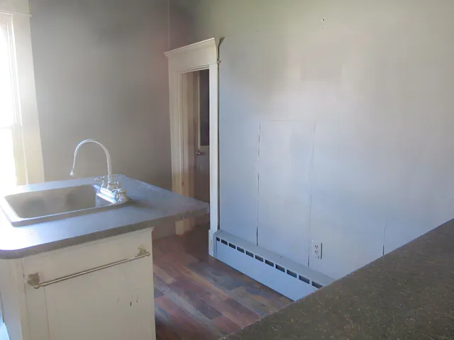 a close view of a sink in the bathroom