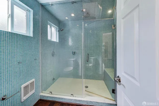 a bathroom with a shower
