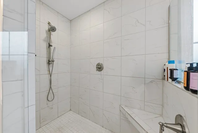a bathroom with a shower