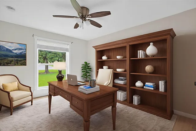 a living room with furniture