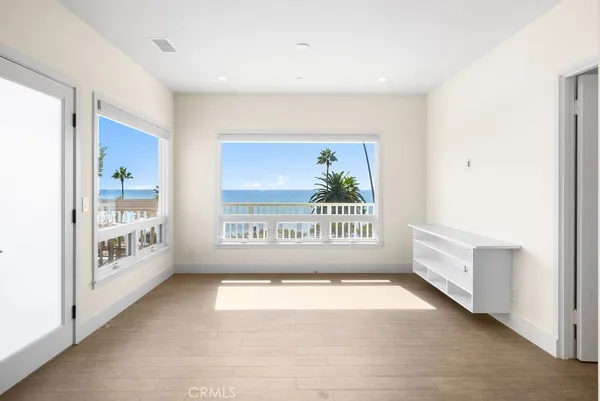 a view of balcony with furniture