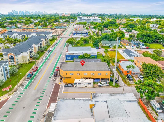 an aerial view of tennis court