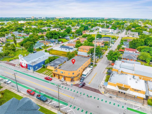 an aerial view of a city