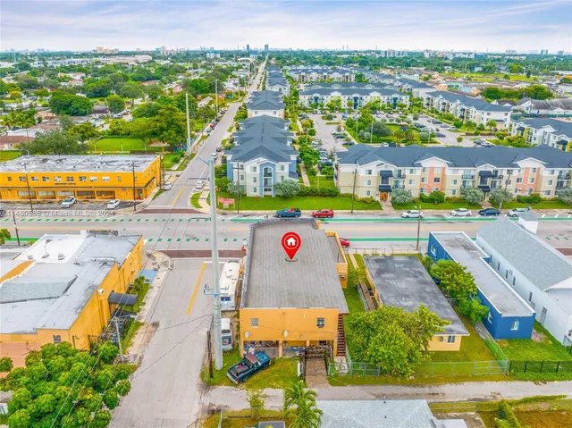 an aerial view of a city