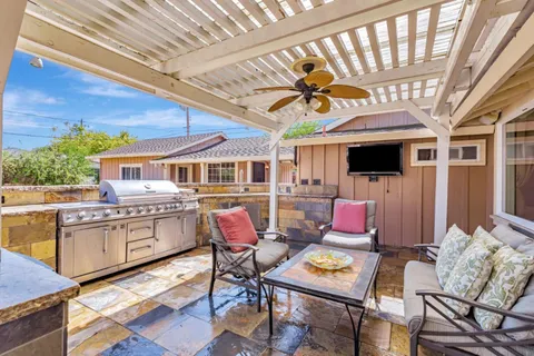 a outdoor space with furniture