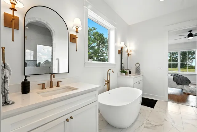 a view of an outdoor space with a lake view