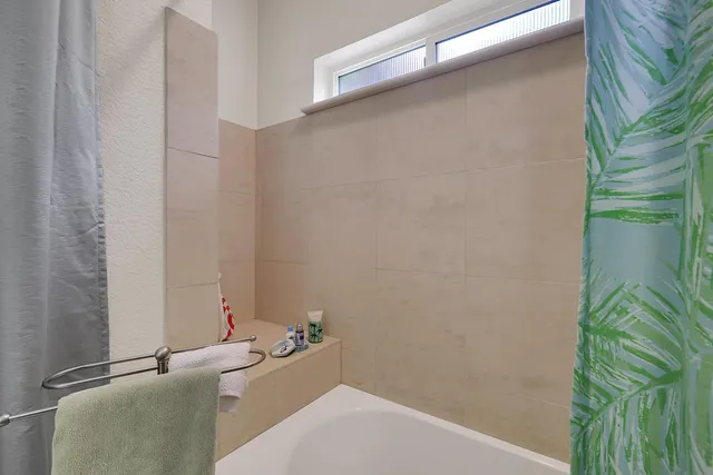 a house view with garden space