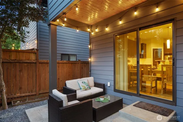 a outdoor living space with furniture