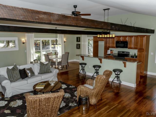 3085 Bursonville Road Riegelsville, PA 18077 - Photo 9 of 31 a living room with furniture and a chandelier