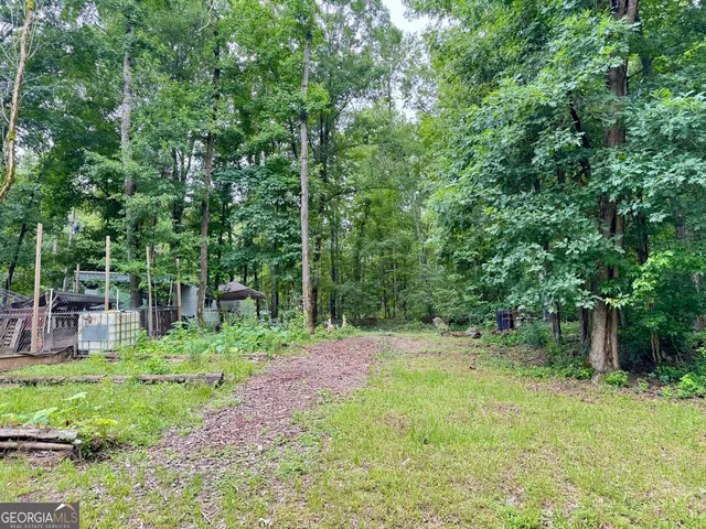 a backyard of a house with lots of green space