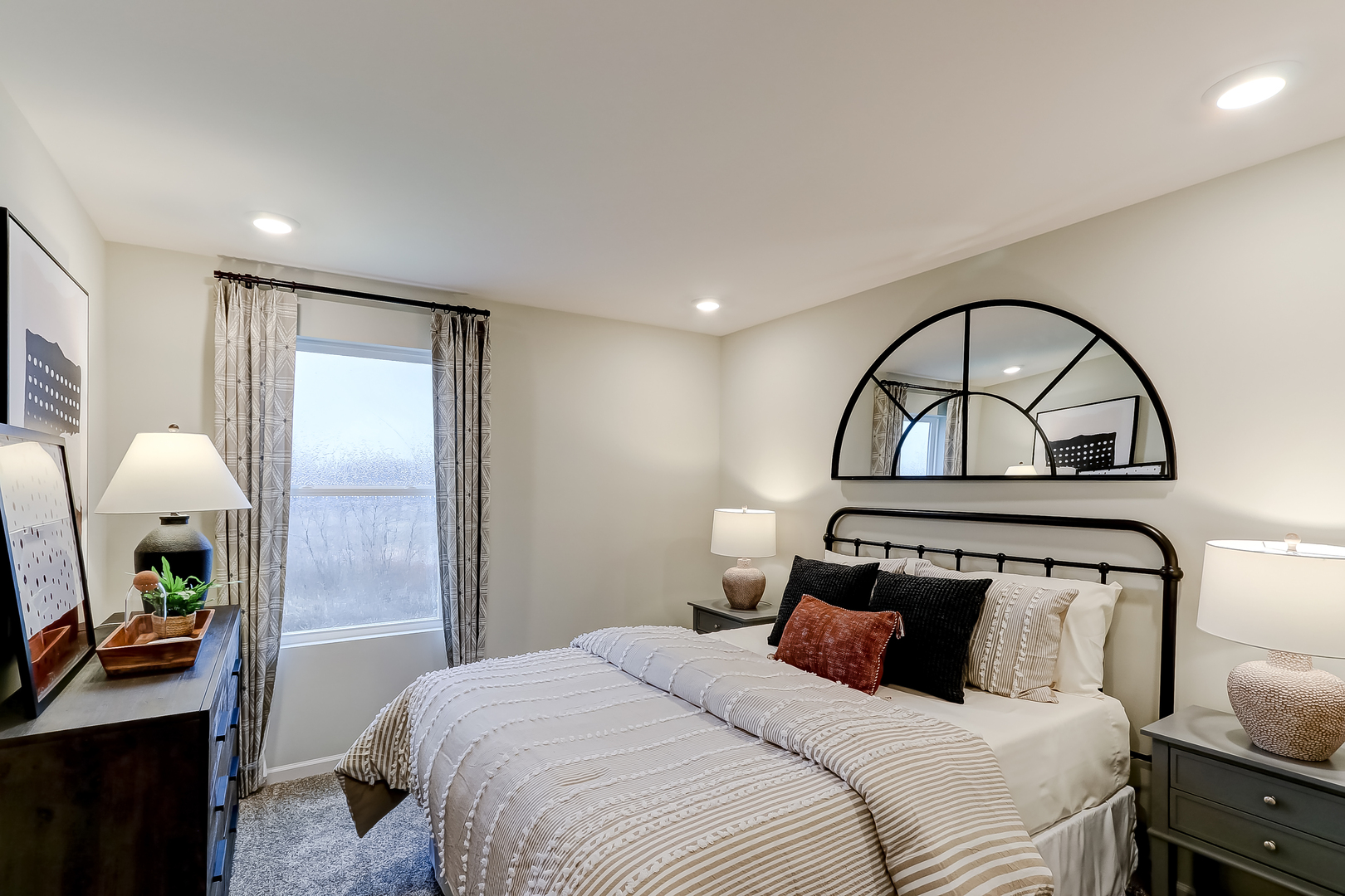 528 Endicott Road South Elgin, IL 60177 - Photo 34 of 34 a bedroom with a bed and a mirror