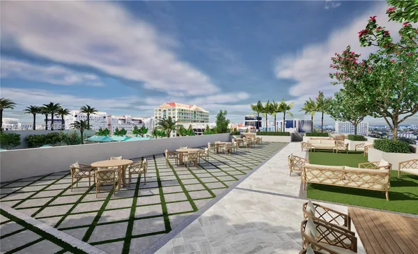 a view of a backyard with garden and plants