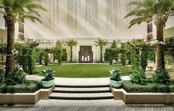 a view of garden with patio