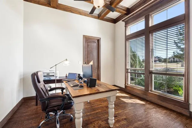 wooden floor and windows in a room