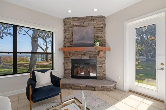 a view of a yard with an outdoor space