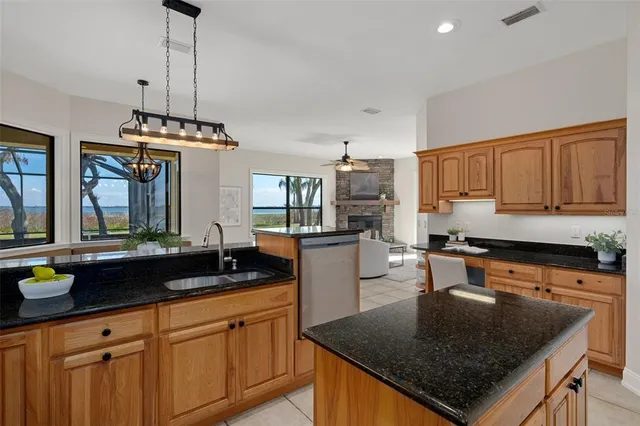 a view of a lake with houses