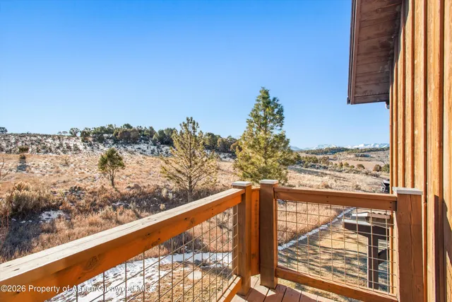 a view of sky from a balcony