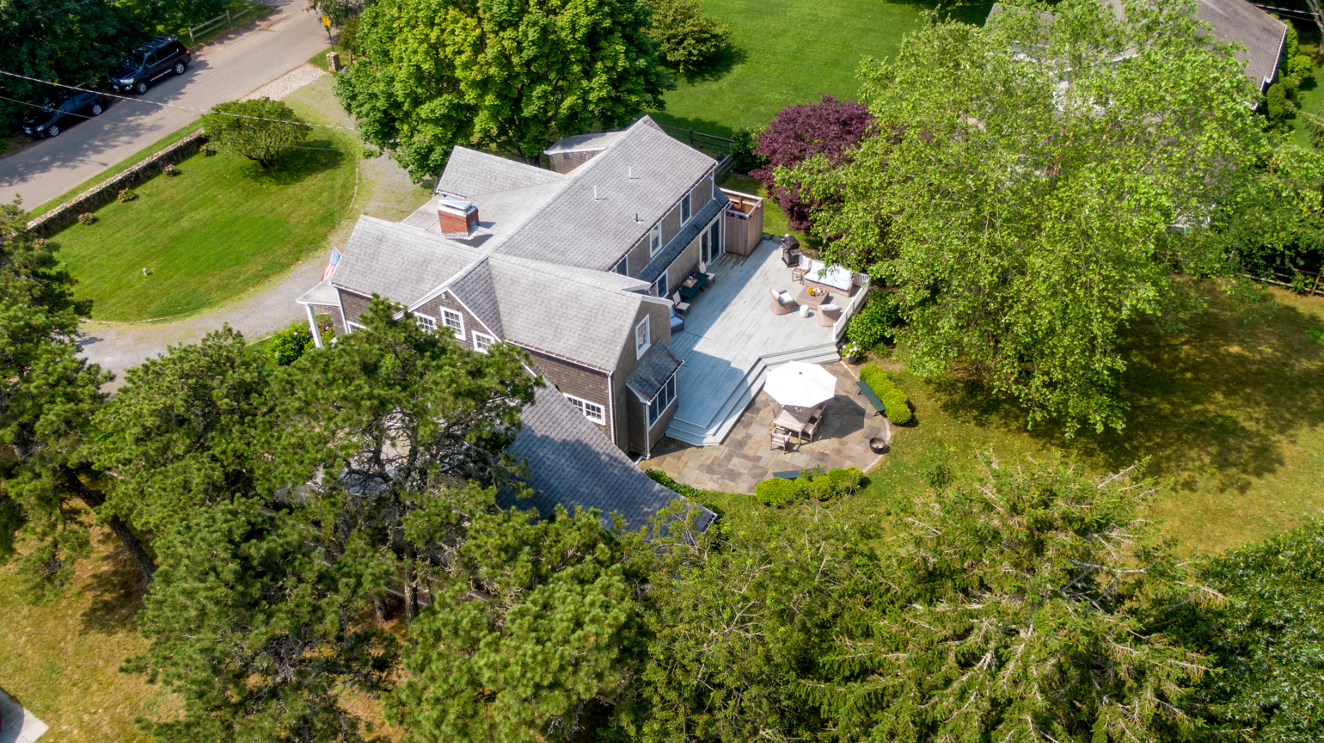 5 Hillman Drive Edgartown, MA 02539 - Photo 3 of 34 an aerial view of a house with garden space and street view