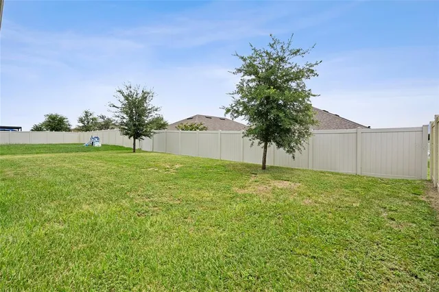 a view of a garden with a tree