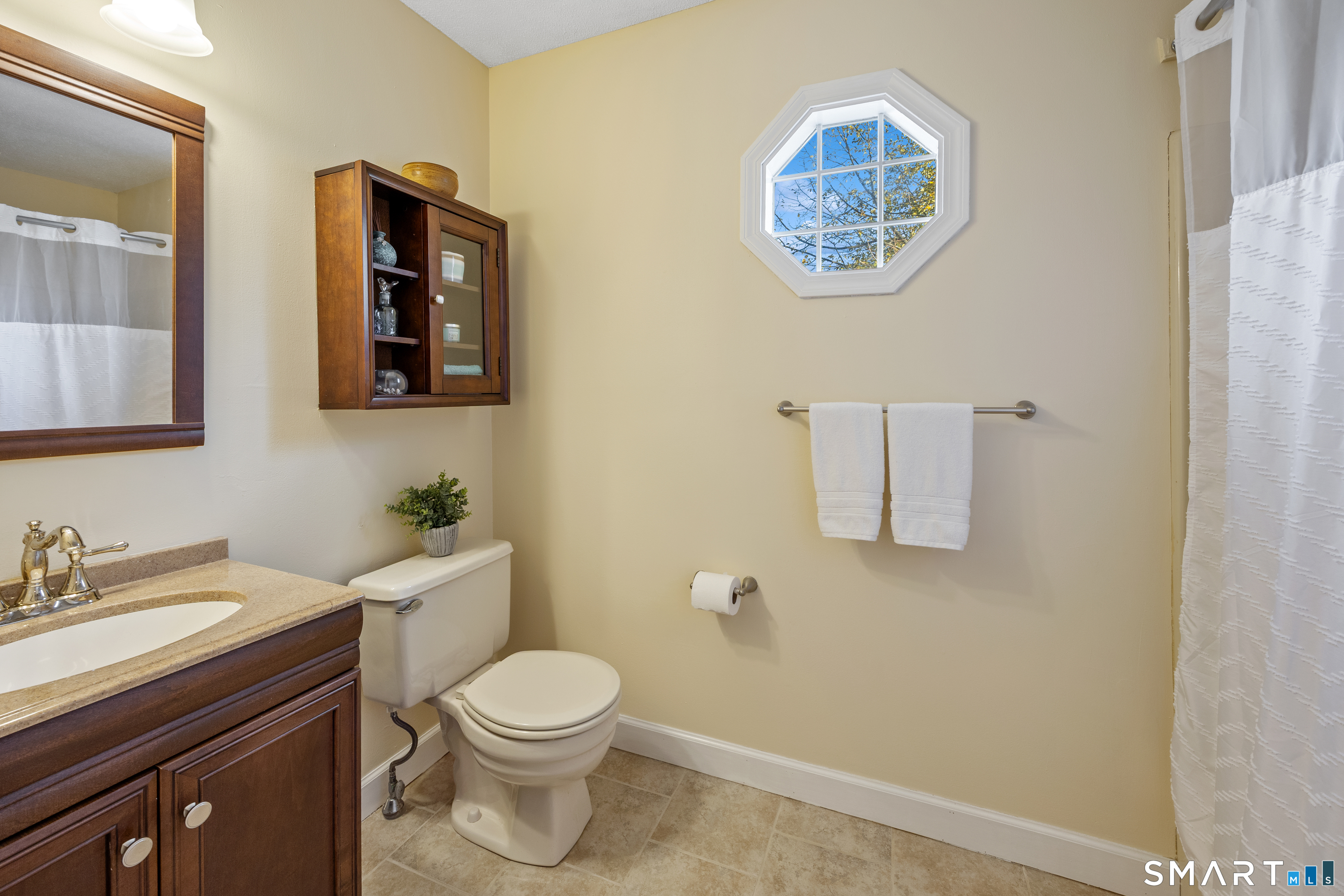 49 Quarry Village Road, Unit 49 Cheshire, CT 06410 - Photo 28 of 37 a bathroom with a toilet a sink and mirror