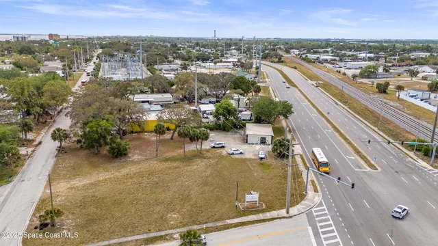 an aerial view of a city