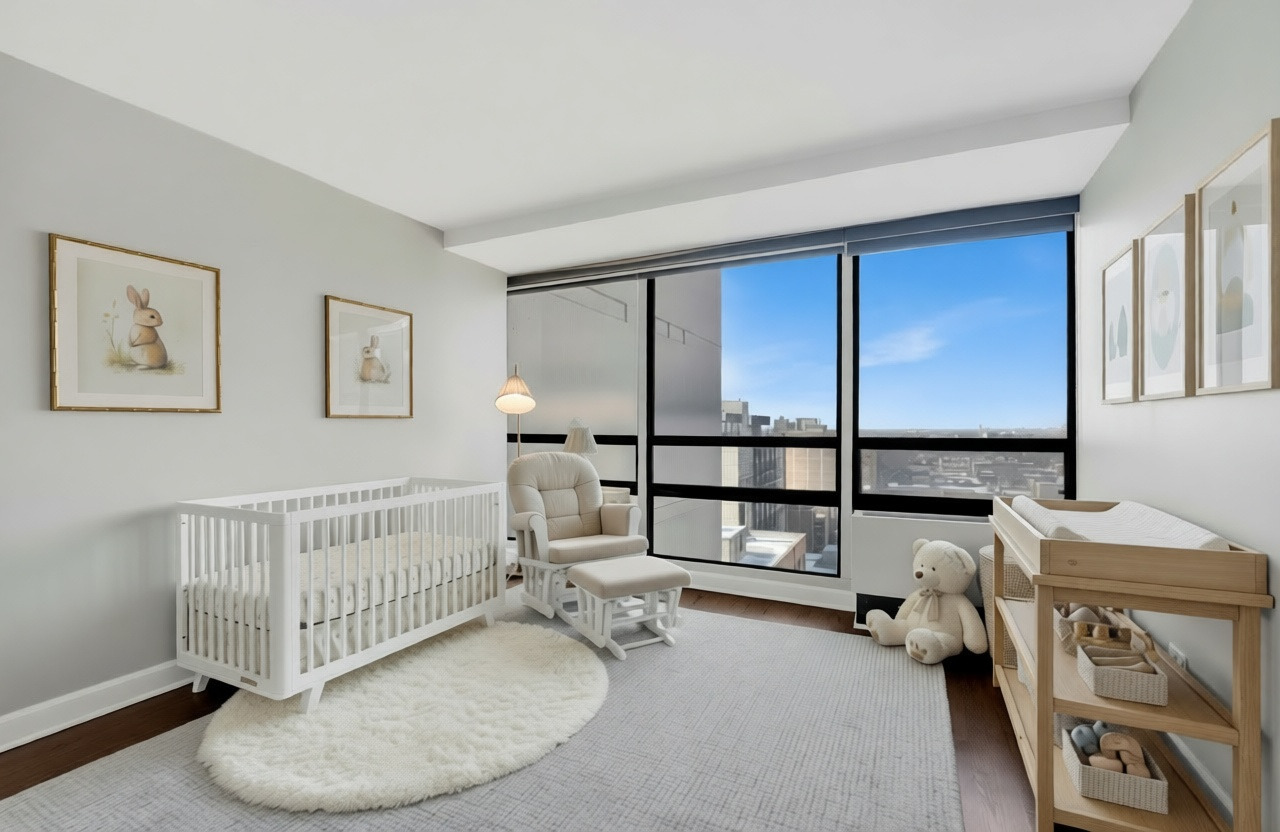 3150 North Sheridan Road, Unit 14A Chicago, IL 60657 - Photo 18 of 31 a room with two beds and a large window