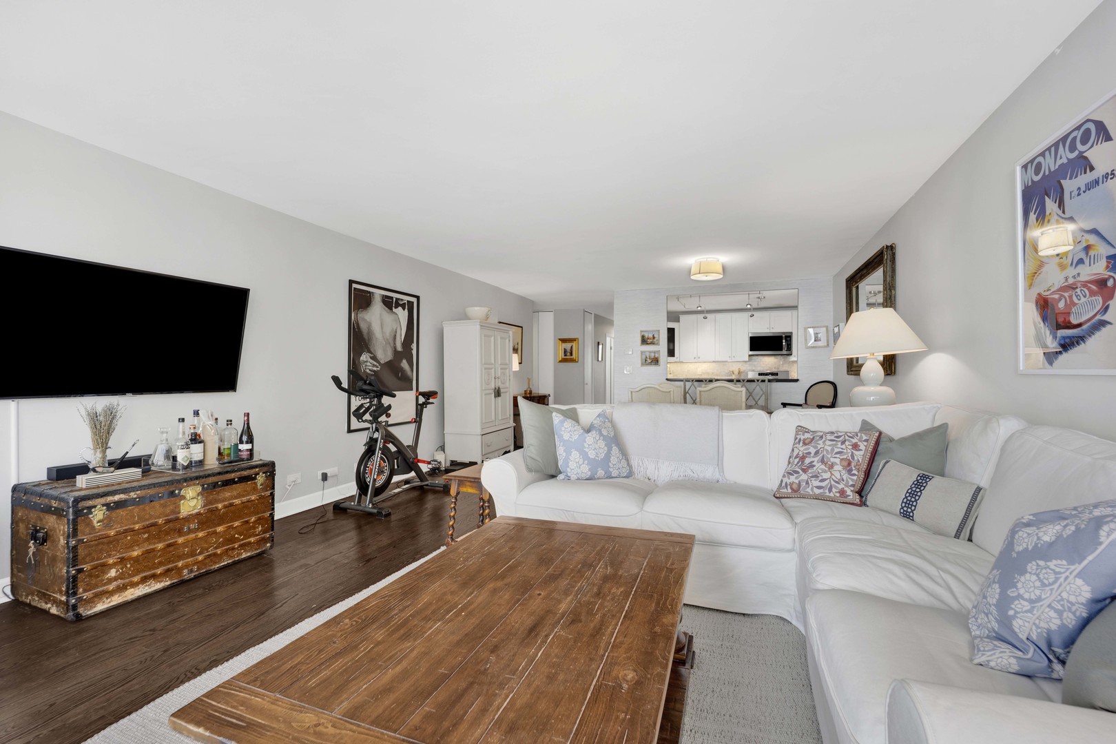 3150 North Sheridan Road, Unit 14A Chicago, IL 60657 - Photo 8 of 31 a living room with furniture and a flat screen tv