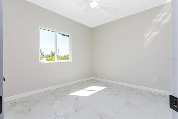an empty room with a window