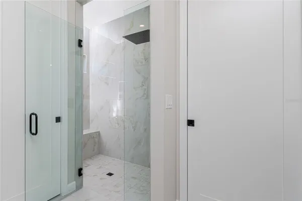 a bathroom with a shower
