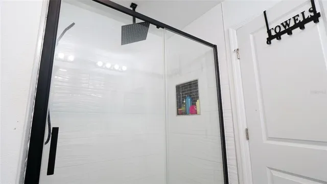 an aerial view of a highlighted house