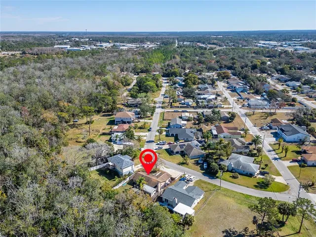 an aerial view of multiple house