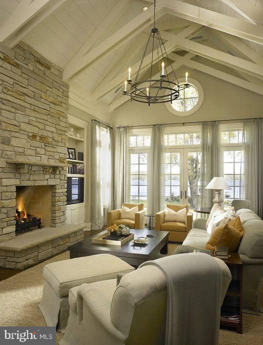 Mountain Church Road Middletown, MD 21769 - Photo 7 of 13 a living room with furniture chandelier and a fireplace