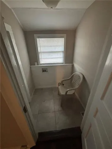 a bathroom with a window