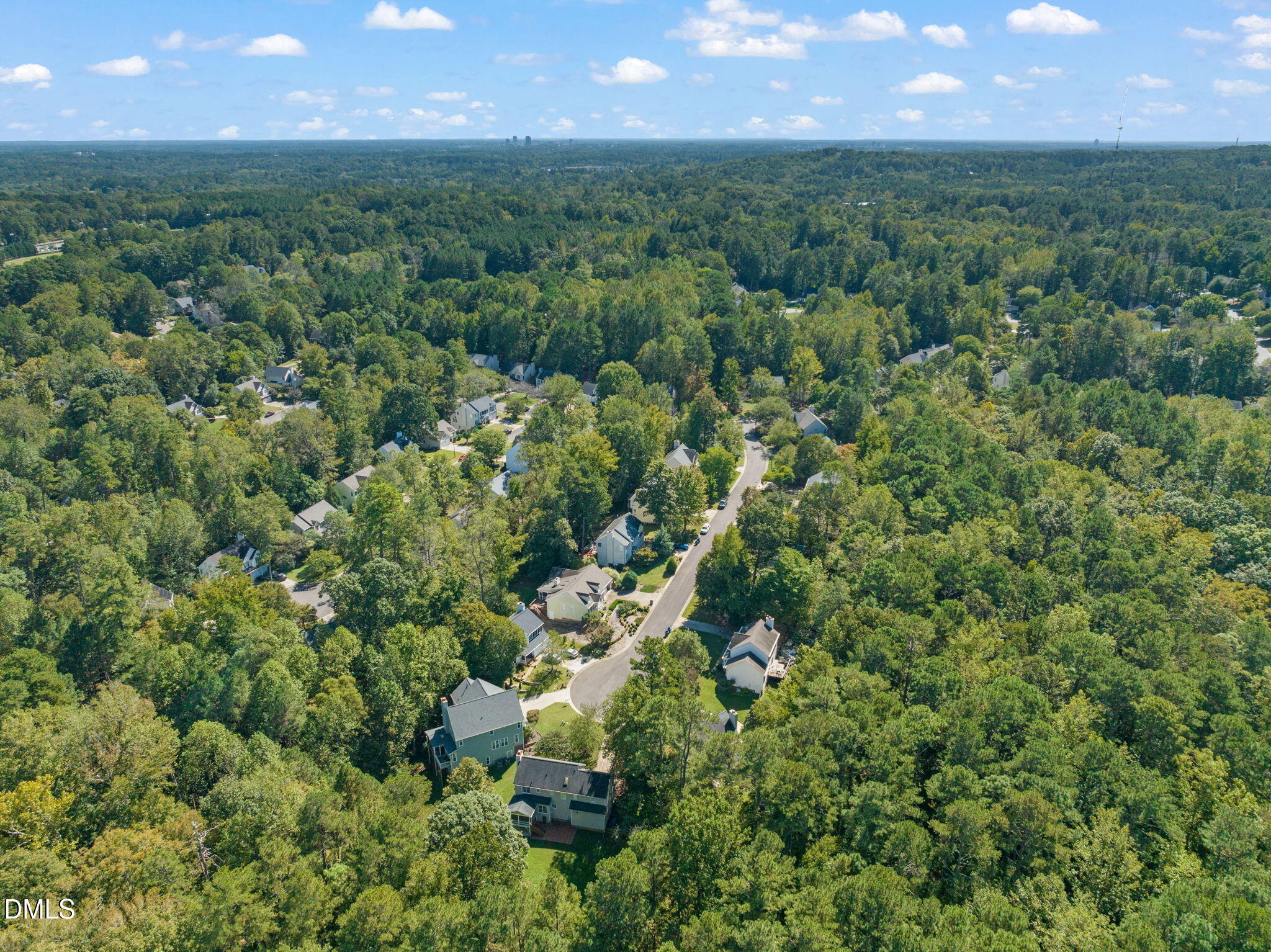16 Quail Hunt Circle Durham, NC 27712 - Photo 53 of 61 an aerial view of residential houses with outdoor space and trees