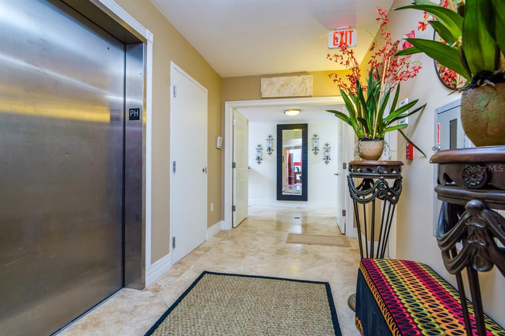 1350 Gulf Boulevard, Unit 901 Clearwater Beach, FL 33767 - Photo 18 of 63 a view of a hallway with a flower pot
