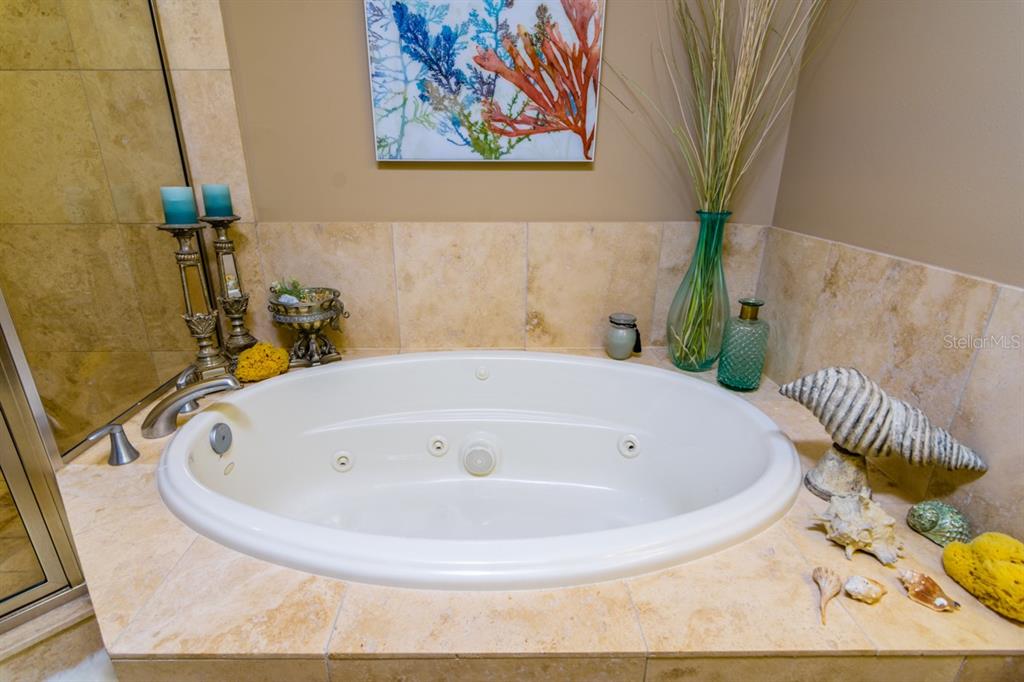 1350 Gulf Boulevard, Unit 901 Clearwater Beach, FL 33767 - Photo 39 of 63 a bathroom with a tub and a painting on the wall