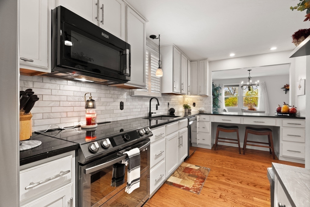12 Dixfield Road Worcester, MA 01606 - Photo 12 of 42 a kitchen with stainless steel appliances a stove a sink and a microwave